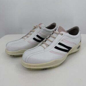 Ecco Women's Golf Shoes with Spikes size 42 EU or 11-11.5 US White Leather/Pink